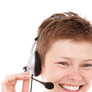 IT support agent with headset